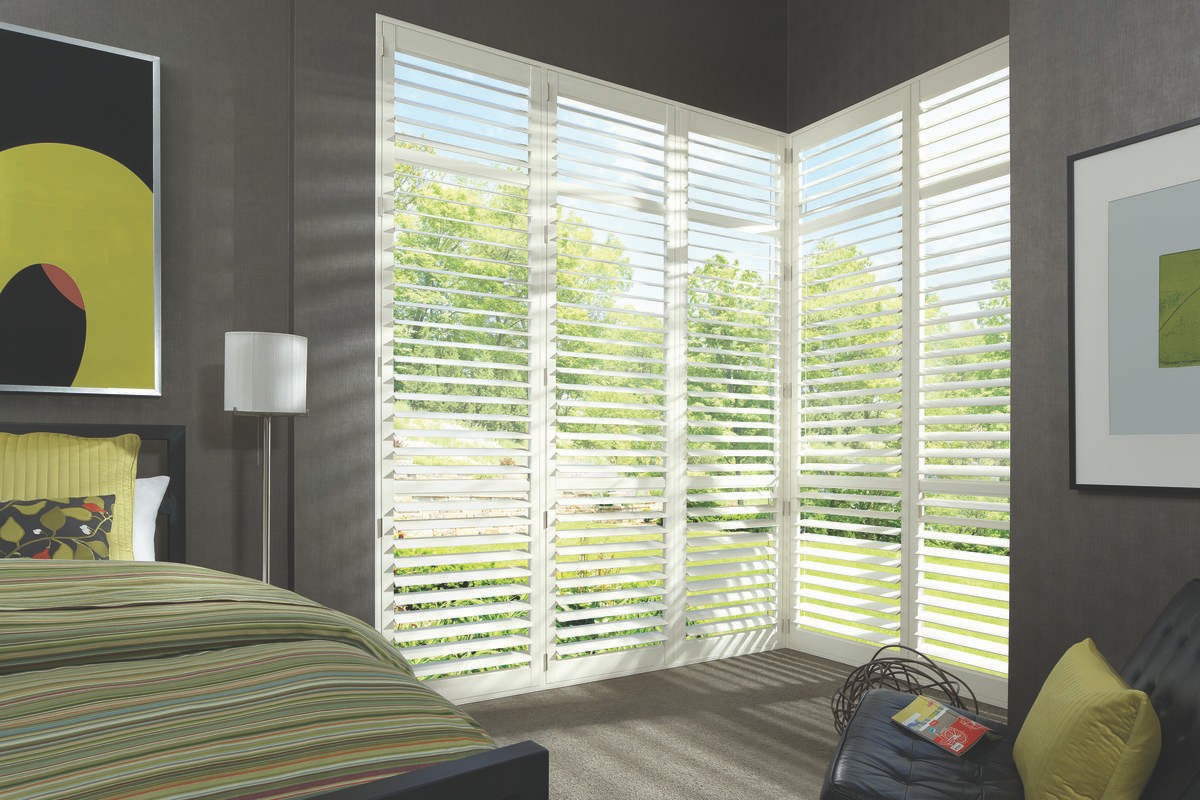 Custom shutters for homes near Tallahassee, Florida (FL) including Hunter Douglas NewStyle® Hybrid shutters.