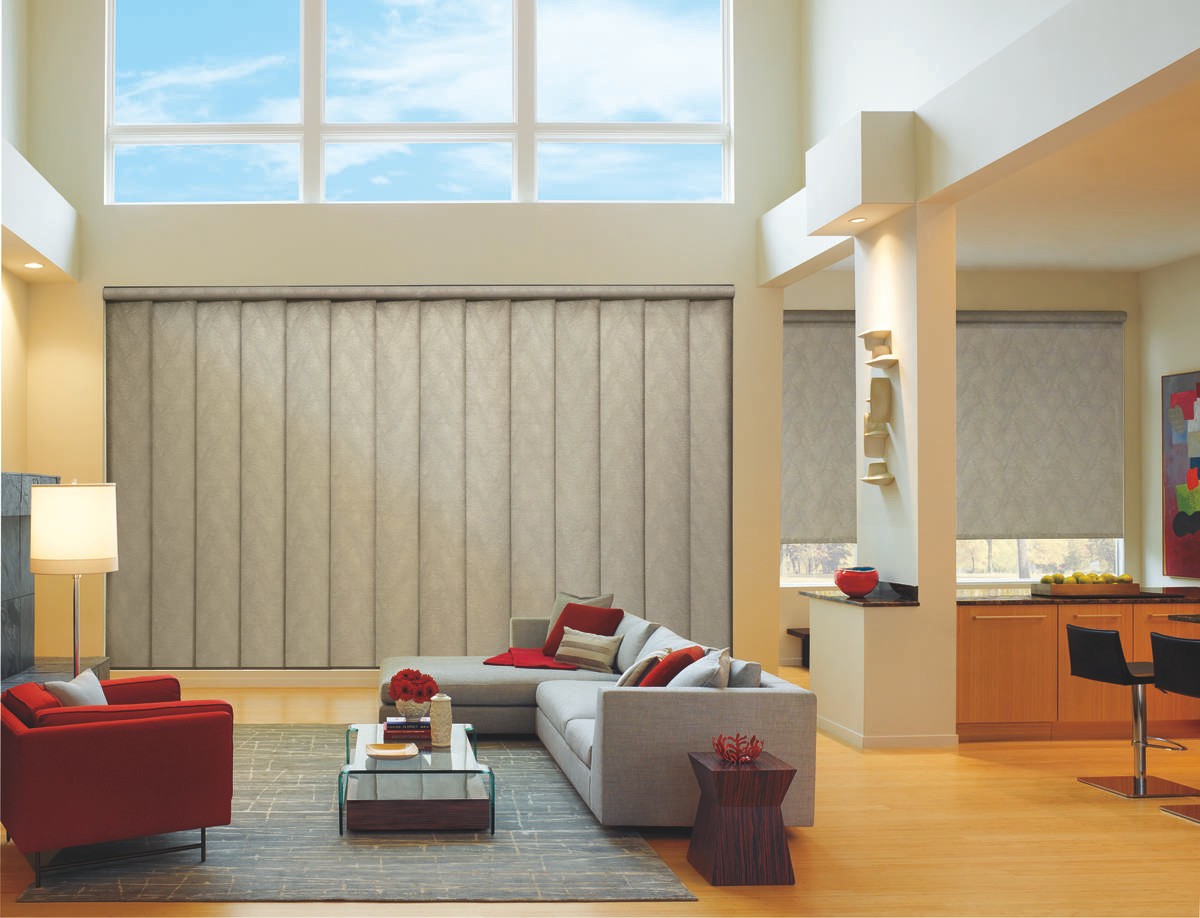 Custom Hunter Douglas shades for homes near Tallahassee, Florida (FL) including motorized energy efficient shades.